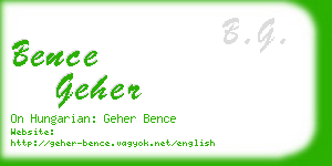 bence geher business card